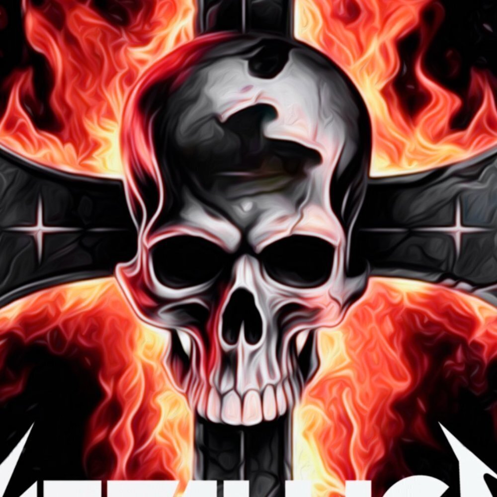 Metallica Heavy Metal 16x20 Band Skull on a Cross Oil Painting Art Poster‎ - Picture 5 of 7